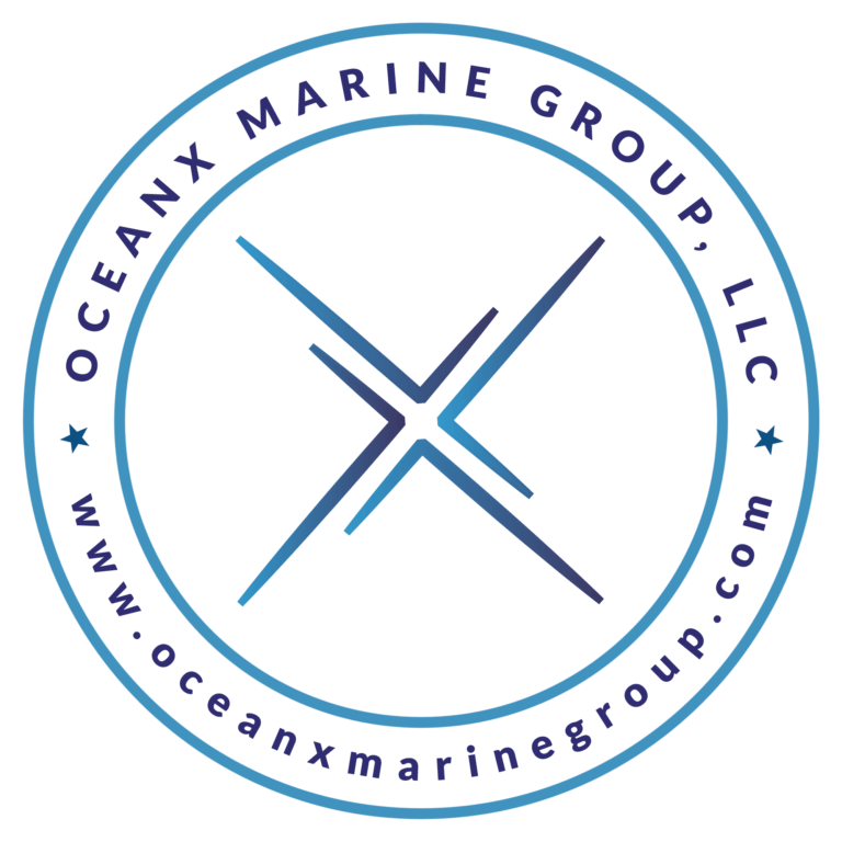 OceanX Marine Group Stamp Logo Marine Services Surveys Inspections Audits Project, Technical, HSEQ Management